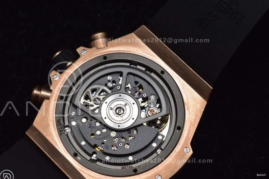Black RG Edition ZF Big Unico Rubber 1:1 Strap on Hublot Skeleton A1280 Best Dial Bang 0801